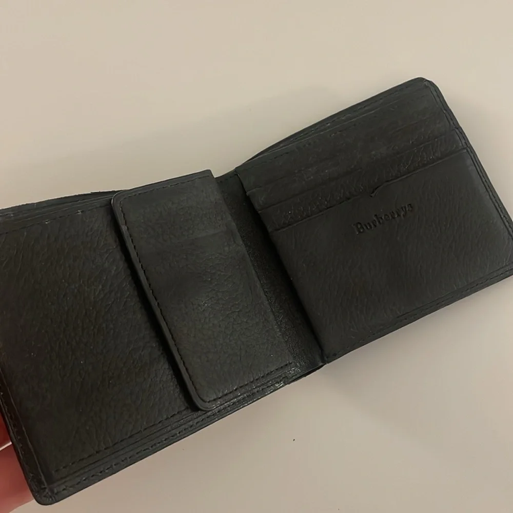 Burberry Bi Fold Wallet Men Black Authentic “Clean”